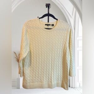 Jean Pierre Women's 100% Cotton Cable Crew Neck Sweater‎